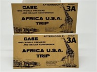 2 JI Case Africa USA Dealer Trip Tickets