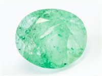 6.23ct Oval Cut Green Emerald Gemstone