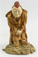 Japanese Clay Carved Turtle Man Sculpture