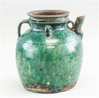 Chinese Han Style Green Porcelain Jar