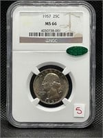 1957 NGC MS66 WASHINGTON QUARTER