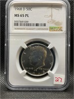 1968-D KENNEDY HALF DOLLAR NGC MS65 PL