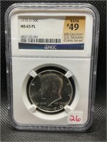 1970-D KENNEDY HALF DOLLAR NGC MS65 PL