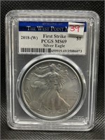 2018-W AMERICAN SILVER EAGLE PCGS MS69 FIRST