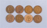 1940s - 1960s Australia 1 Penny Coins 8pc