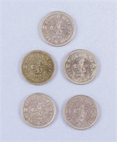 Hong Kong 1978(2) 1979 1990 1992 $1 Coins