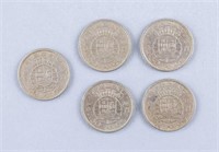 1972 Macau 50 Avos Coins 5pc