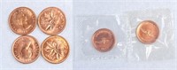 1967, 1963, 1968 Three Pairs Canada 1 Cent Coins