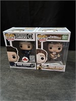 Quinn Hughes and Andy Parks and Rec Funko Pops
