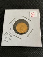 1855 TYPE 2 ONE DOLLAR GOLD COIN