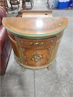 HALF ROUND PAINTED FOYER TABLE W/ KEY