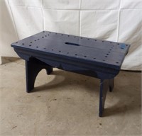 Sturdy Blue Wood Bench