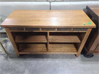 WOOD SLATE ACCENT TV STAND 42" X 18" X 25"