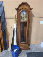 GRANDFATHER CLOCK W/ WEIGHTS & ACCESSORIES