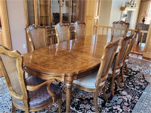 White Formal Dining Table & Eight Chairs