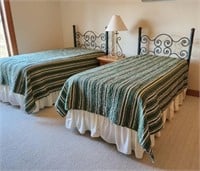 Set of Twin Beds w/ Bedding Very Clean