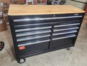 MBI  46"  with tool box butcher block top on