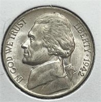 1942P Silver Jefferson Nickel BU