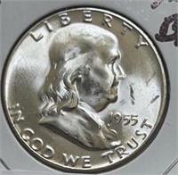 1955P Franklin Half Dollar GEM BU