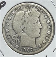 1907P Barber Half Dollar