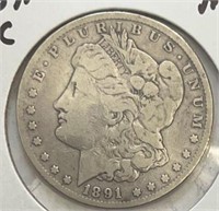 1891CC Morgan Silver Dollar  Nice