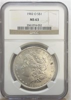1902O Morgan Silver Dollar NCG MS63