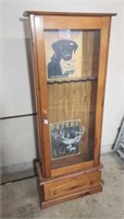 5' 1/2'  glass door gun cabinet with keys.