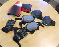 3  sets of knee pads & gloves.