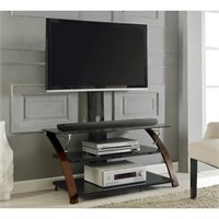 56.62 in. Elie Bentwood & Glass TV Stand