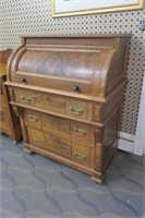 Antique Barrel Roll Top Desk