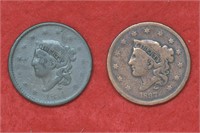 1834 and 1837 Large Cents