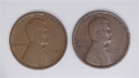 2 - 1909 VDB Lincoln Head Pennies