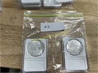 (2) 2020 Silver American Eagle Dollar