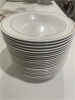 21- 9 inches Rimmed Soup bowls - 1 chipped