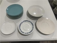 6 - 7 inch mainstay plates, 6 colored mainstay,