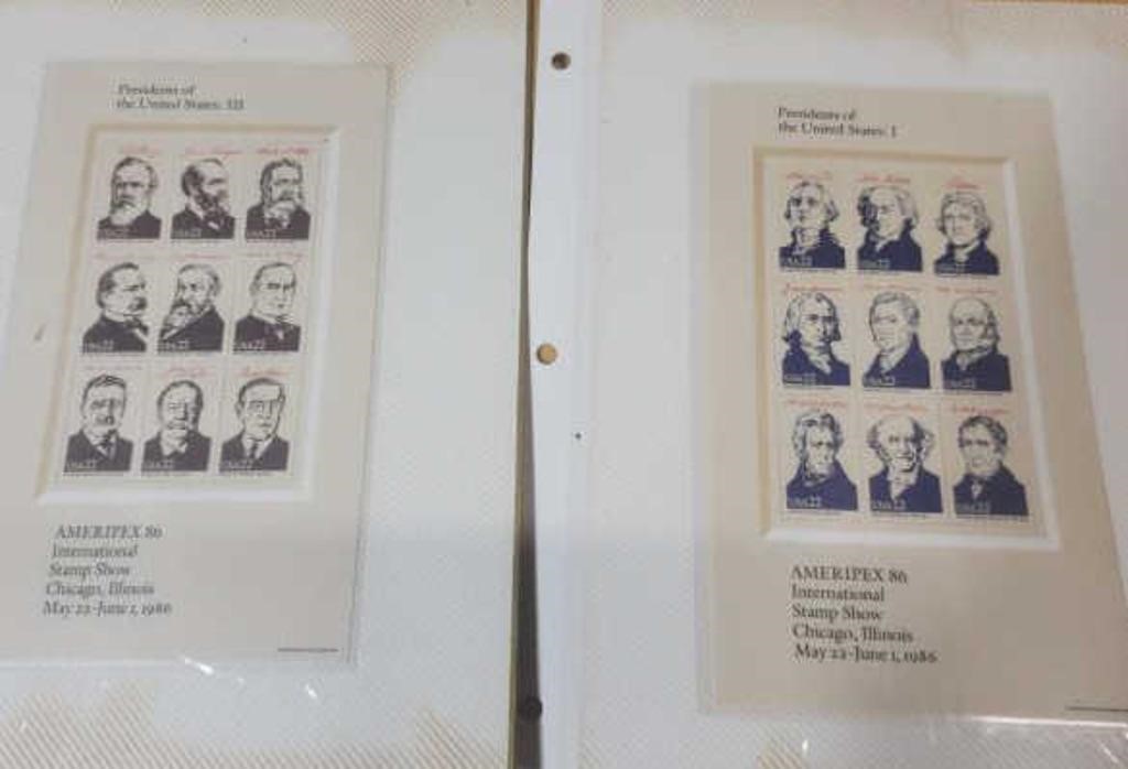 1986 Presidential  Mint stamp set.