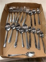 Flatware, 7 forks, 13 spoons
