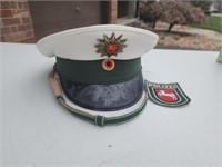German police hat and patch
