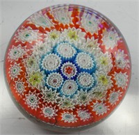 c1980s ITALIAN MILLEFIORI ART GLASS PAPERWEIGHT