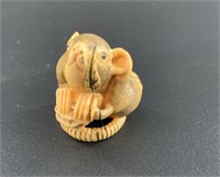 Antique mammoth netsuke of a remarkably detailed r