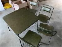 Nice green card table and chairs