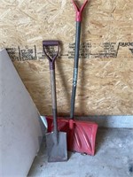 Snow shovel and spade shovel