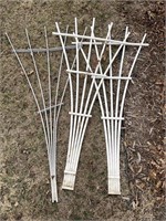 Three garden trellises to plastic one aluminum