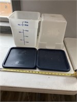 2-18 quart Cambro heavy plastic containers with