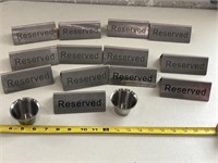 13 stainless restaurant table Reserved signs, 2