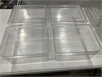 4 Cambro 9x12x6 inch food storage containers with