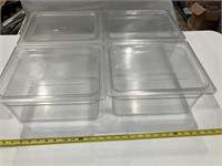 4 Cambro 9x13x6 inch food storage containers with