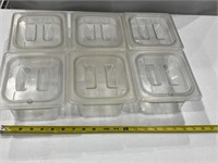 6 Cambro 6 1/2x7x4 inch food storage containers