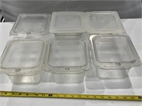 6-7x6 1/2x4 inch plastic food storage containers