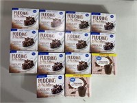 14 5.85 oz boxes of chocolate pudding& pie